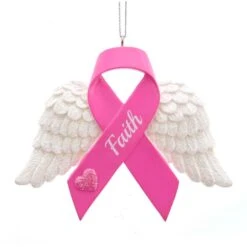 Kurt Adler Susan G. Komen Pink Ribbon Wings Ornament