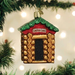 Lincoln Logs Glass Ornament -Country Christmas Loft Shop vte55pb68dcvtl7udumh