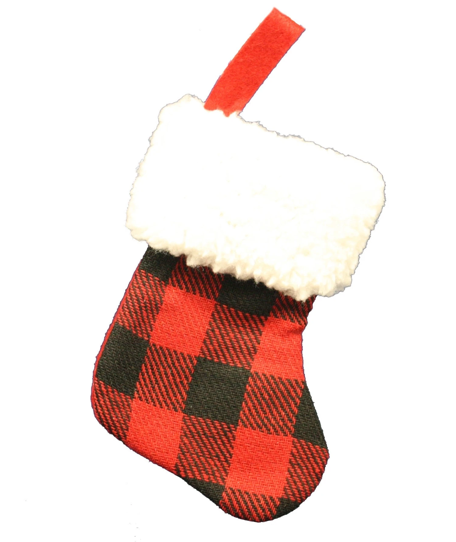 6 Inch Plaid Mini Stocking For The Tree - Large Block Plaid 1 6 Inch Plaid Mini Stocking For The Tree - Large Block Plaid