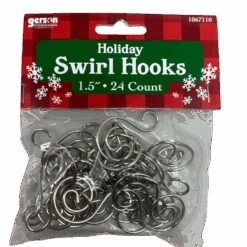 Silver Swirl Ornament Hooks