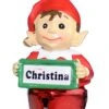 Elf Bell Ornament With Name - Christina