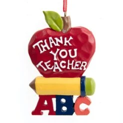 Kurt Adler Thank You Teacher - Apple Ornament