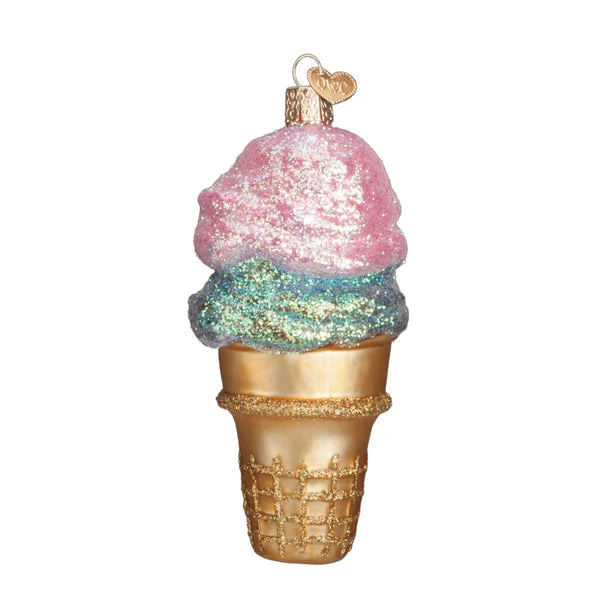 Double Dip Ice Cream Glass Ornament 1 Double Dip Ice Cream Glass Ornament