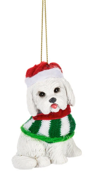 Santa Paws - Dog Ornament - Bichon Frise 1 Santa Paws - Dog Ornament - Bichon Frise
