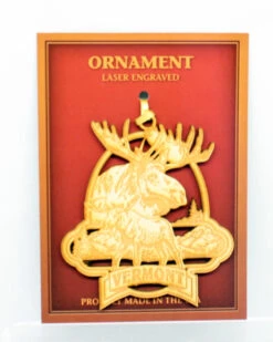 Wooden Laser Ornament - Vermont Moose