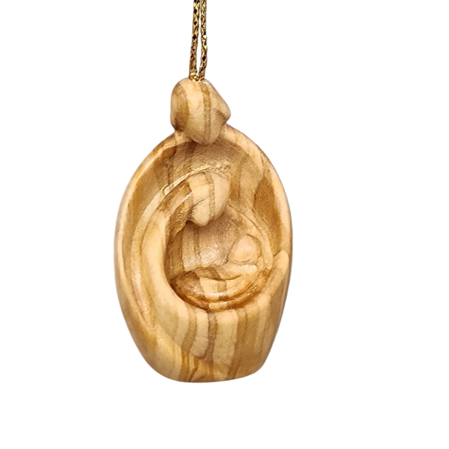 Modern Style Nativity Scene Ornament - Olive Wood - 2 Inch 2 Modern Style Nativity Scene Ornament - Olive Wood - 2 Inch - Image 2