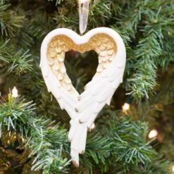 Roman Wrapped In Angel's Wings Heart Gilded Porcelain Ornament -Country Christmas Loft Shop wgwmivqb7qexblwocnkx