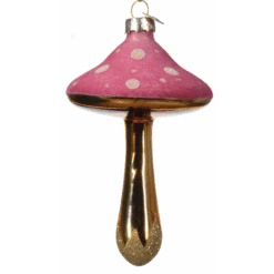 Gold Stem Glass Mushroom Ornament - -Country Christmas Loft Shop widxudytzik5rjahigjq