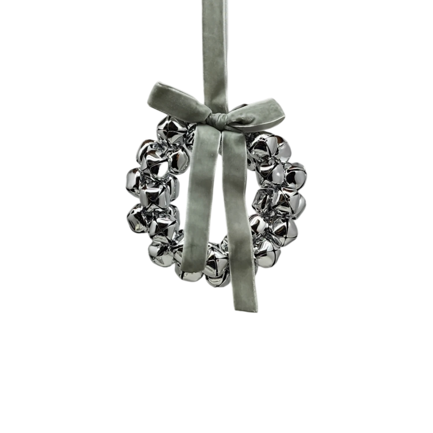 Decoris Silver Bell Wreath Ornament - 6 Inch 1 Decoris Silver Bell Wreath Ornament - 6 Inch