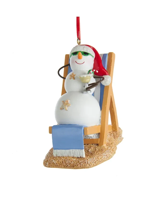Kurt Adler Snowman On Beach Chair Ornament 2 Kurt Adler Snowman On Beach Chair Ornament - Image 2