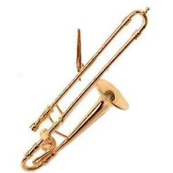 Gold Trombone Ornament - 4.5"