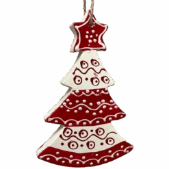 Scandi Holiday Red And White Tree Ornament