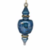 Double Pointed Blown Glass Box Ornament - Blue