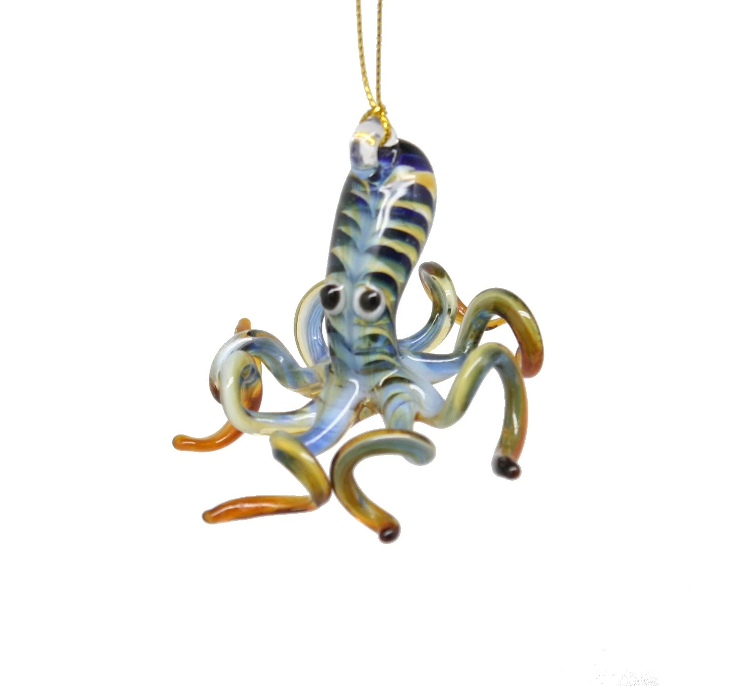 Egyptian Blown Glass Sea Life Ornament - Octopus 1 Egyptian Blown Glass Sea Life Ornament - Octopus