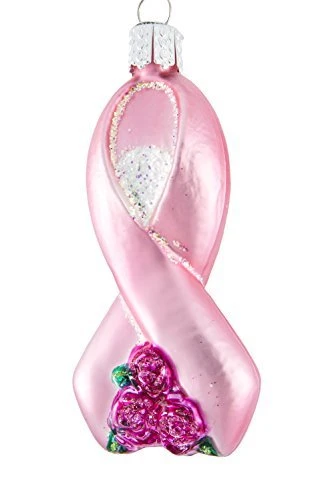 Old World Christmas Pink Ribbon With Roses 2 Old World Christmas Pink Ribbon With Roses - Image 2