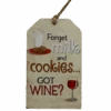 Wooden Plaid Gift Tag Ornament - Got Wine?