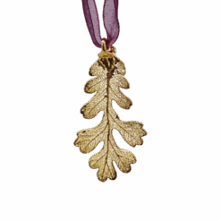 Gold Oak Leaf With Sheer Ribbon Ornament -Country Christmas Loft Shop xhzfthfzeyvaf5dreg5c