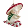 Candy Cane Mushroom Ornament - Sledding