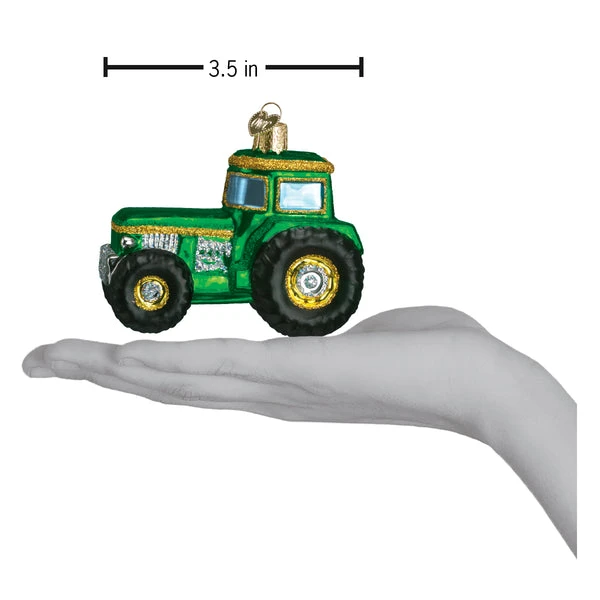 Green Tractor Glass Ornament 3 Green Tractor Glass Ornament - Image 3