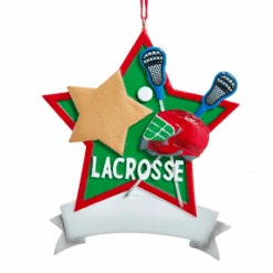 Kurt Adler Lacrosse Star Ornament