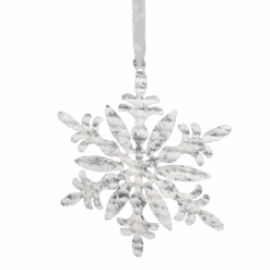 Flocked 7.5" Metal Snowflake - -Country Christmas Loft Shop xtdr4fd7mryno0v4qwcj