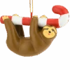 Candy Cane Sloth Animal Christmas Ornaments