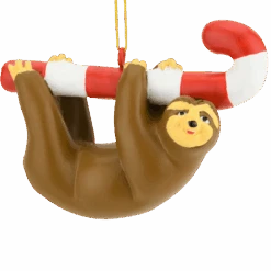 Candy Cane Sloth Animal Christmas Ornaments
