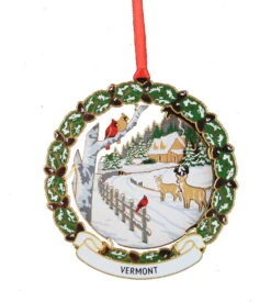 Cozy Cabin Collectible Brass Ornament