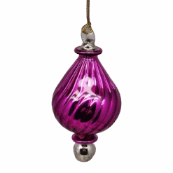 Shiny And Cute Egyptian Glass - Swirled Teardrop - Pink