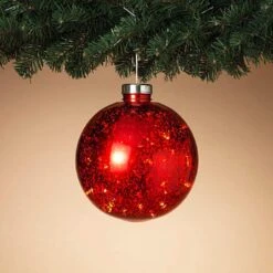 8" Lighted Mercury Plastic Ornament - Red