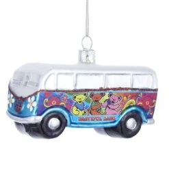 Kurt Adler Grateful Dead Bus Glass Ornament