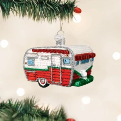 Travel Trailer Glass Ornament -Country Christmas Loft Shop yjbpggpytjuozgke93ig