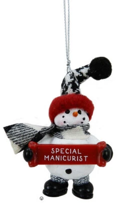 Cozy Snowman Ornament - Special Manicurist