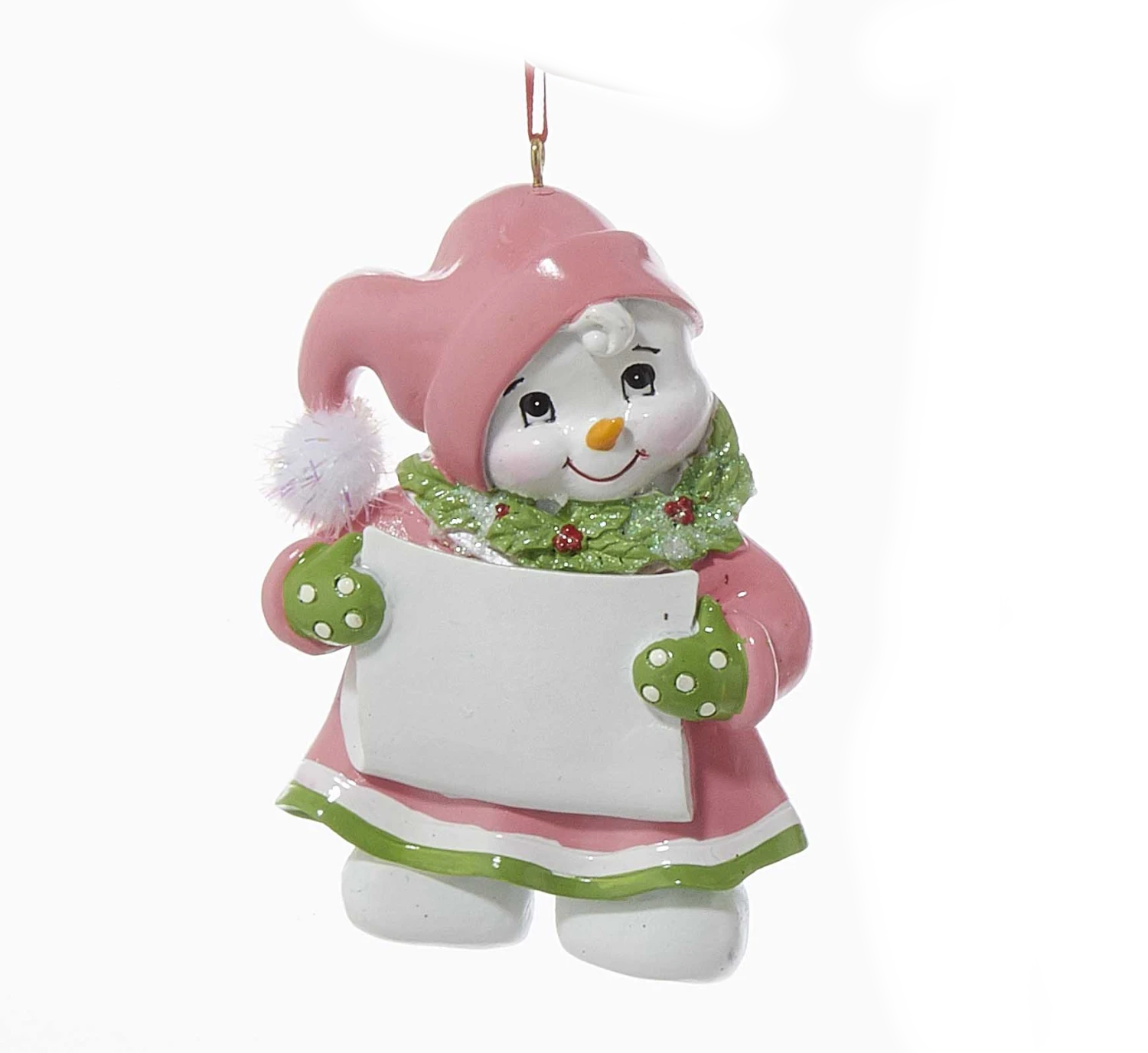 Kurt Adler Snow Kid Ornament - Girl - Pink Hat 1 Kurt Adler Snow Kid Ornament - Girl - Pink Hat