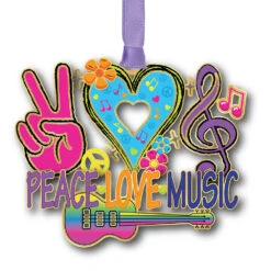 Peace, Love And Music Ornament