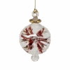Blown Glass Pierced Starburst Ornament - Red