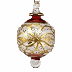 Floral Etched Stipple Ball - Red