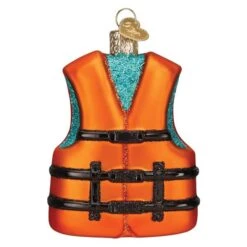 Life Jacket Glass Ornament