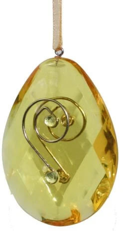 3 Inch Acrylic Egg Ornament - Yellow
