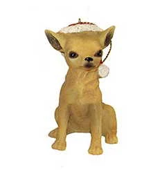 Kurt Adler Dog In A Santa Hat Ornament - Chihuahua