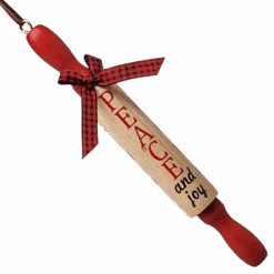 Wood Rolling Pin Ornament - Peace And Joy