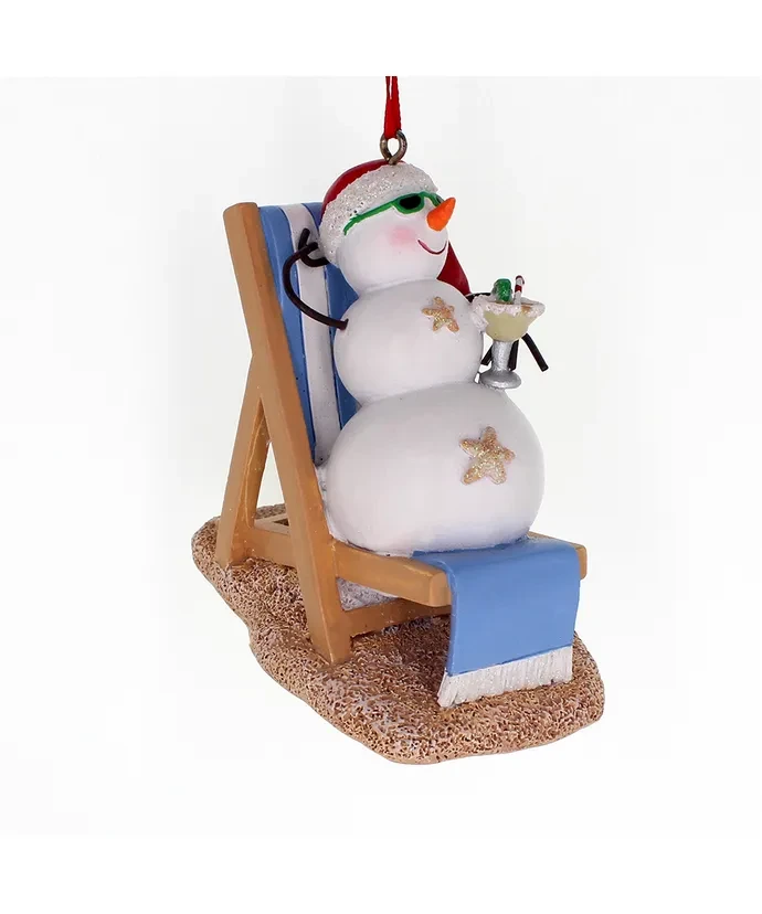 Kurt Adler Snowman On Beach Chair Ornament 1 Kurt Adler Snowman On Beach Chair Ornament
