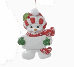 Kurt Adler Snow Kid Ornament - Girl - Striped Hat