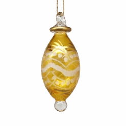 Floral Etched Bulb Drop - Orange