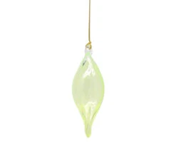Blown Glass Teardrop Ornament - Mint - High Bulge